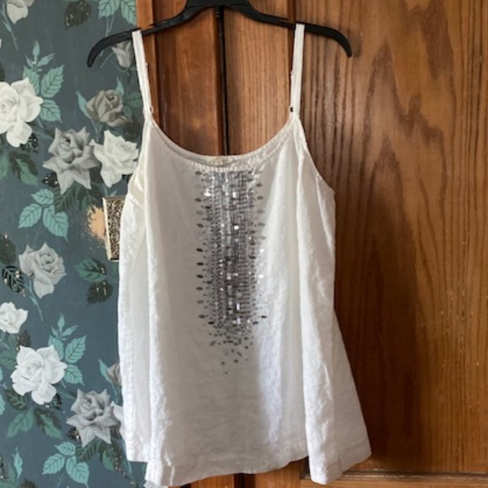 Eileen Fisher White Linen Camisole